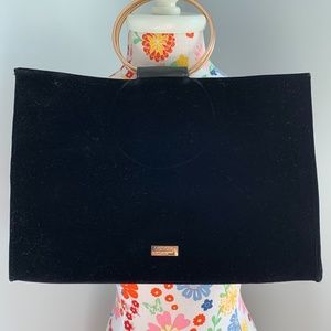 NEW! Carolina Herrera Black Velvet Handbag